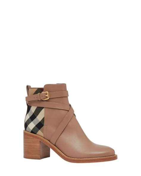 burberry women's house check block heel booties|Burberry house check ankle boots.